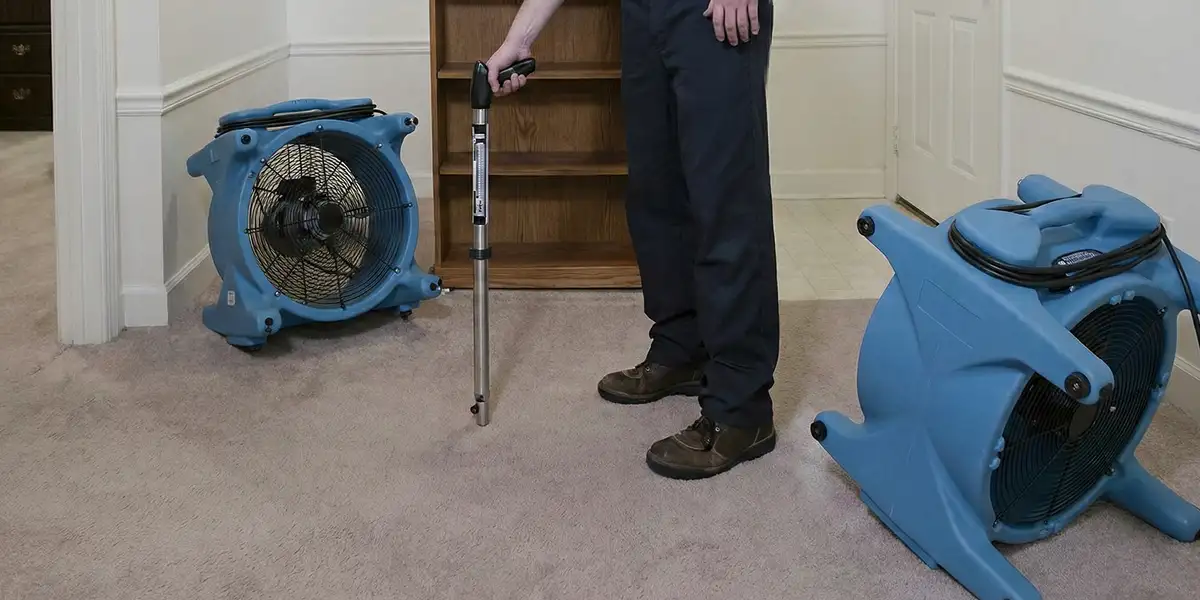 emergency water removal equipment deployed to dry a flooded residential interior in Columbia, SC