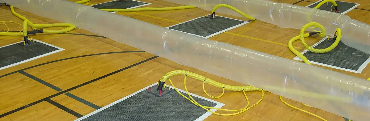 water clean up drying system set up to remove moisture and prevent further damage in Columbia, SC